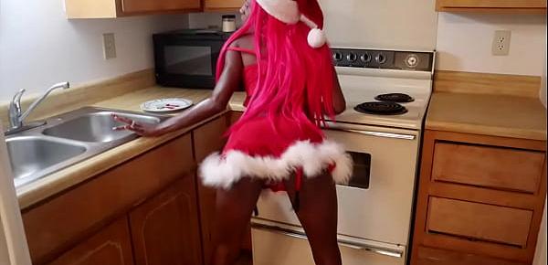 Dirty Santa Cums on Ebony Cookies
